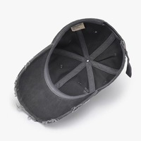 Casquette de baseball vintage unisexe en coton lavé, style rétro, effet usé et déchiré, avec logo personnalisé brodé en 3D et visière incurvée, ajustable