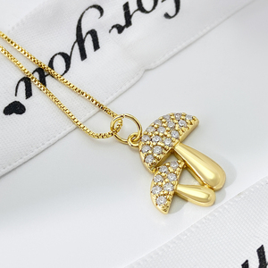 FOXI 925 Plata especial forma de hongo colgante collar joyería mujer S925 plata blanco Cubic Zirconia encanto collar - Product Image 5