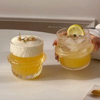 Tasse à café en verre borosilicate de haute qualité, colorée, style rétro Instagram, à motif diagonal, pour latte, jus, eau et autres boissons – Vente en gros