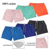 Short de sport d'été Logo personnalisé Short de bain pour homme Short de course en nylon Short de bain en maille 100% polyester Short de plage pour homme