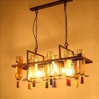 Lampe à bière LED industrielle rétro rustique en métal, style loft, bar, créative, en verre, lustre, suspension, fabriquée en Chine