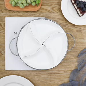 4 piezas de combinación de porcelana blanca al por <span class=keywords><strong>mayor</strong></span> loco juego de platos de cerámica plato conjunto - Product Image 3