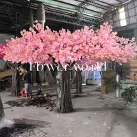 Produk baru pohon bunga besar 3.3m tinggi dan lebar 6m pohon bunga sakura buatan Jepang penuh untuk dekorasi dalam ruangan restoran