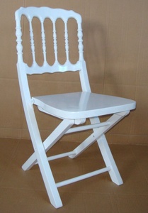 Chaises à salopette pliante en bois blanc, mobilier populaire de jardin d'hôtel, salle à manger, mariage et Banquet, livraison gratuite - Product Image 2