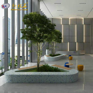 Nuevo banco de terrazo Magic Stone para plantar flores, hecho de GRC, para paisajismo exterior de centros comerciales. - Product Image 3