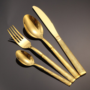 Ensemble de couverts occidentaux en acier inoxydable, couteaux, fourchettes, cuillères, durables, polis miroir, vaisselle d'hôtel - Product Image 3