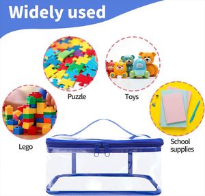 Bolsa de Almacenamiento de Juguetes de PVC Transparente con Asa, Organizador Portátil de Bloques de Construcción, Estuche con Cierre para Niños, Hogar y Viajes - Product Image 3