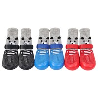 Pet Waterproof Silicone Rain Boots for Dogs & Cats Cartoon Design Non-Slip Durable Four-Season Outdoor Sports Shoes