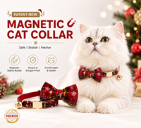 Collier de Noël pour chat à dégagement rapide avec clochette, collier de sécurité mignon pour chat, collier de chat personnalisé, décoration, vente en gros, collier de chat à dégagement rapide