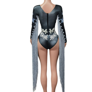 <span class=keywords><strong>Mono</strong></span> corto sexy con <span class=keywords><strong>flecos</strong></span> y perlas para mujer, traje de festival, ropa de bailarina, <span class=keywords><strong>mono</strong></span> de una pieza con borlas, body para actuaciones en escenario - Product Image 6