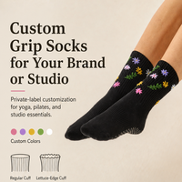 Personnalisez vos propres chaussettes de yoga Pilates avec logo, chaussettes en coton respirantes antidérapantes pour femmes, chaussettes de fitness d'intérieur personnalisées