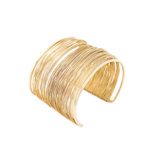 Brazalete abierto de metal de línea ancha de moda Pulsera de <span class=keywords><strong>mano</strong></span> para mujer - Product Image 5