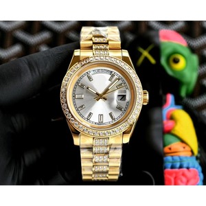 Drioshipping 2024 New Recommended Men's Luxury <b>Mechanical</b> <b>Watch</b> Inset Natural Zircon <b>Watch</b> Steel case Stainless Steel Strap - Product Image 1