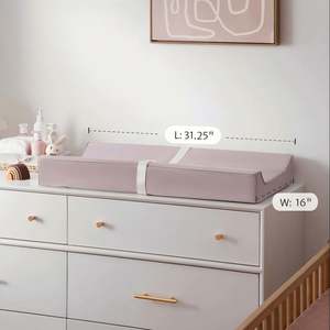 Cambiador de Pañales de Cuero Impermeable y Lavable de 32 x 16.6 Pulgadas, Cambiador de Pañales Confortable para Todas las Estaciones, para Cómoda y Mesa - Product Image 6