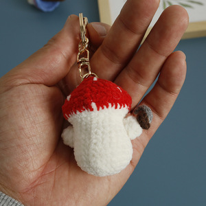 Cute Cartoon <b>Pirate</b> Mushroom Keychain Miniature Food Shaped Wholesale Keyrings Crochet Handmade Amigurumis Crochet Bag Charm <b>Toy</b> - Product Image 3