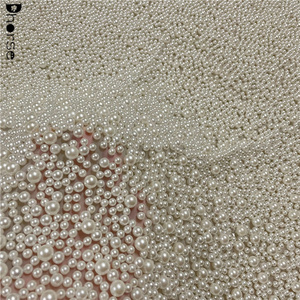 Sang trọng nặng đính cườm đen đính cườm ngọc trai <span class=keywords><strong>Net</strong></span> Wedding ren vải - Product Image 5