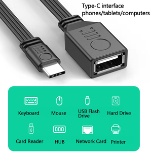 Flaches Typ-C <span class=keywords><strong>USB</strong></span> <span class=keywords><strong>zu</strong></span> OTG <span class=keywords><strong>USB</strong></span> Kabel 5 10 30 100cm Aufwärts/Abwärts Winkelverlängerungskabel <span class=keywords><strong>USBC</strong></span> 90 Grad Stecker auf <span class=keywords><strong>USB</strong></span> 2.0 Buchse Adapter - Product Image 5