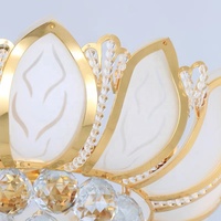 Plafonnier en verre doré au design moderne classique, motif fleur de Lotus, luminaire décoratif d'intérieur, idéal pour un salon ou une chambre à coucher