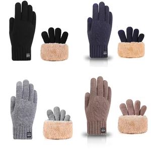 Gants tricotés de haute qualité pour l'hiver, avec écran tactile, en velours épais, résistants au froid et chauds, pour hommes et femmes - Product Image 3
