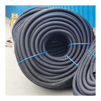 Tuyau de drainage de terre de système de drainage souterrain ondulé perforé à mur unique en HDPE noir