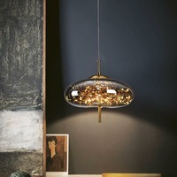 Lampe suspendue de chevet de style nordique, design luxueux, idéale pour Instagram, suspension longue, verre ciel étoilé, éclairage tricolore pour
