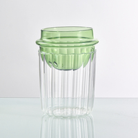 Tasse en verre transparent prix usine avec couvercle et paille pour gobelet en verre résistant à la chaleur de l'eau de boisson de jus