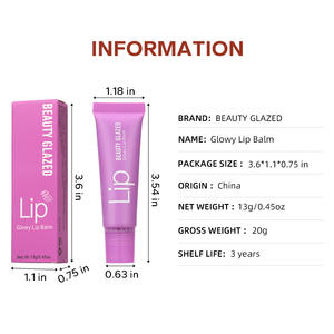 BEAUTY GLAZED Fruity Glow Lip Jelly Tint Balm Hidratante de larga duración Líneas suaves de labios Reduce Plumping Lip Gloss - Product Image 6