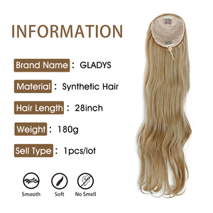 Gladys <span class=keywords><strong>Extension</strong></span> <span class=keywords><strong>per</strong></span> Capelli Sintetici da 28 Pollici con Cordoncino, <span class=keywords><strong>Coda</strong></span> <span class=keywords><strong>di</strong></span> <span class=keywords><strong>Cavallo</strong></span> Lunga <span class=keywords><strong>per</strong></span> Donne, Ricci Ondulati, Nero Naturale, <span class=keywords><strong>per</strong></span> Uso Quotidiano - Product Image 2