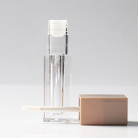 Tube carré en plastique de 5,4 ml pour gloss à lèvres, couleur personnalisée, conteneur vide avec design luxueux pour l'emballage de gloss à lèvres