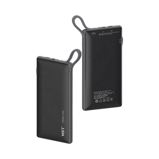Large Capacity Portable Fast Charging Power Bank Built in Cable Type C Quick Charge Phone Charger 10000mah Power Bank