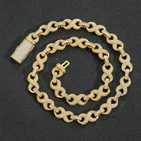 Chaîne cubaine large de 10 mm en zircon pavé avec fermoir à bascule, collier hip-hop tendance pour hommes et femmes, accessoires streetwear – Grande vente