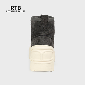 Frauen wasserdichte Kuh Wildleder Leder Schneeschuhe Wolle gefüttert dicke Sohle warme Winters chuhe - Product Image 4