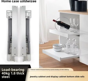 Rieles de Deslizamiento con Amortiguación de Tres Secciones, Montados en la Parte Inferior, <span class=keywords><strong>para</strong></span> Gabinetes, Muebles de Exhibición de Joyería, Rieles Silenciosos Ocultos - Product Image 5