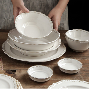 Ensemble d'assiettes en <span class=keywords><strong>porcelaine</strong></span> Nature Vantage <span class=keywords><strong>Assiette</strong></span> Plats Vaisselle Pour Thème Restaurant Hôtel Banquet Événements Vaisselle Assiettes en céramique - Product Image 2