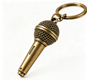 Vintage Metal Microphone Keychain Handmade <b>Key</b> <b>Ring</b> Pendant for Concert Gift <b>Bag</b> Charm - Product Image 1