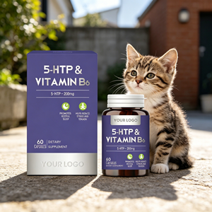 Cápsulas de 5-HTP 200mg con Vitamina B6, Suplemento Diario para el Cuidado del Sueño Relajante para Cachorros, Gatitos, Perros y Gatos - Product Image 5