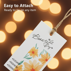 Custom Logo Transparent Waterproof Hang Tags <b>Gold</b> Foil Printing Washable Finish Matte Finish Custom Seal <b>String</b> for Garments - Product Image 3