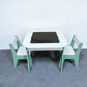 Ensemble de <span class=keywords><strong>table</strong></span> et de chaises pour enfants multifonctionnel, moderne, simple et élégant, en combinaison de couleurs blanc et vert - Product Image 1