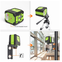 Niveau laser rotatif à lignes croisées HUEPAR auto-nivelant 9011G, OEM 2 faisceaux verts pour extérieur