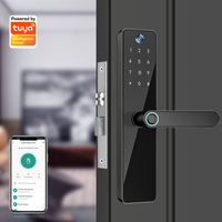 Cerradura Inteligente para Puerta con Wifi y Aplicación TUYA, Cerradura Inteligente con Huella Dactilar, Impermeable, con Cámara, Aleación de Aluminio, Cerraduras de Seguridad para Puertas de Madera