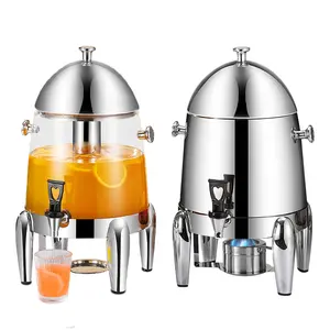 Party Buffet 12 Liter Stainless Steel Milk Coffee Fruit Juice Tower Beverage Dispensers With Fuel Tank