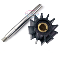 Pompe à eau série P17000, arbre en acier inoxydable 25120 pour pompe Sherwood 17000K, type fermé, 12 pales, impeller flexible