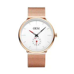 Wholesale Own Brand Name OEM Custom Logo Stainless Steel Mesh Band Watch Personalized