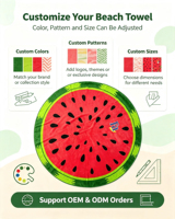 Customized High-quality Low-priced Full-print Water-absorbing Sand-proof Multi-functional 100% Cotton Luxury Beach Towel