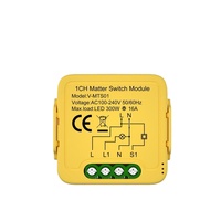 Nouveau module d'interrupteur intelligent Mini Zigbee Wifi 1/2/3/4 voies pour domotique, compatible Tuya APP et New Matter Smart Life, 250V max, 10A, ABS