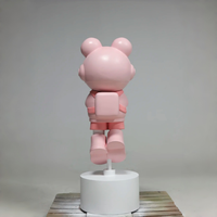 Sculpture d'art personnalisée en fibre de verre, ours spatial multicolore de dessin animé, pour exposition en galerie commerciale, entrée de café