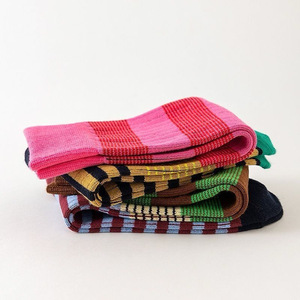 Women's Knee <b>Socks</b> Color Blocking Polyester Breathable Sweat Absorbing Youth Fashionable <b>Long</b> <b>Sock</b> Scrunch Style - Product Image 1