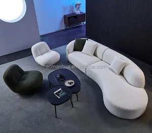 Exclusive Curved Sofa Factory Provided Sleeping Daybed Living Room Long Backrest Couch