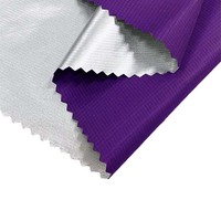 20D PU 15mm ripstop veste en tissu nylon imperméable tissu argenté
