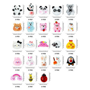 Nuevo 3D resina estilo francés dibujos animados Animal <span class=keywords><strong>Hello</strong></span> <span class=keywords><strong>Kitty</strong></span> Nail Art accesorios lindo fresa oso conejo Panda decoración 10 piezas - Product Image 4